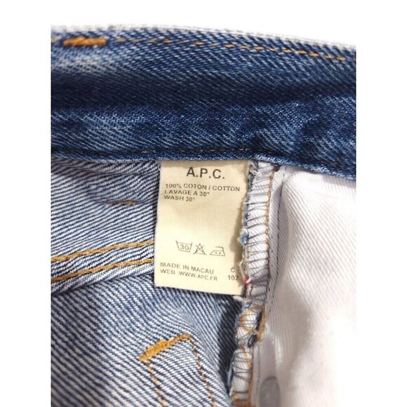 A.P.C. New Standard Japanese Slim Leg Denim Jeans 29 Mens Distressed - Picture 8 of 9